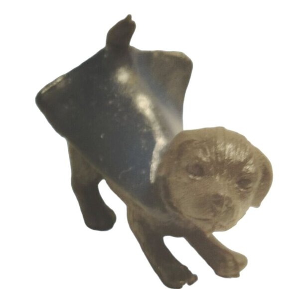 Miniature Toy Dog  Black Blue Cape Dollhouse - Picture 4 of 10